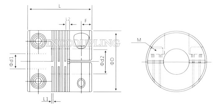 HBC1 Series Beam Coupling Size