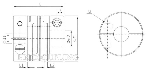 HBCS Beam Flexible Coupling Size