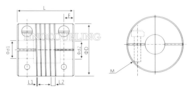 HBLC Series Beam Coupling Size