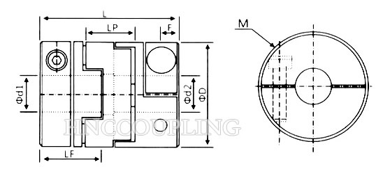 HOC Series Oldham Coupling Size