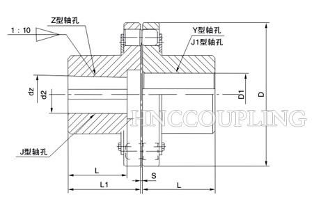 LX HL Type Pin Coupling size