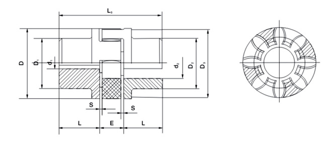 XL-jaw-coupling-drawing